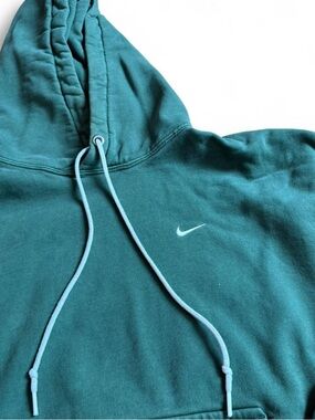 Nike Mini Swoosh Hoodie Medium Green Heavyweight Pullover